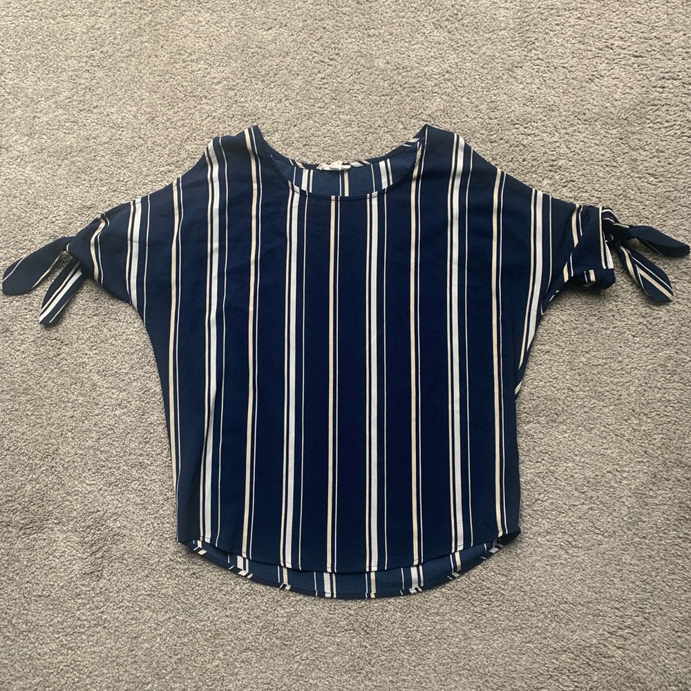 Mine Open-Shoudler Stripped Blouse